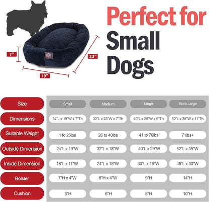 Majestic Pet 24 Inch Micro Velvet Calming Dog Bed Washable 24x19x7 (inch) – Cozy Soft Round Donut