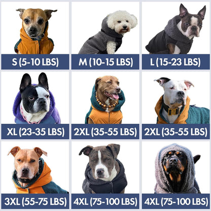 Spark Paws Reversible Dog Sweater, Sherpa Jacket Vest with Warm Fleece Lining, Warm Coat for