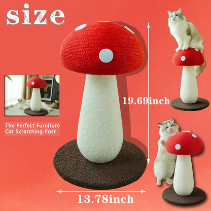 Mushroom Cat Scratcher, Cute Cat Scratching Post, Durable Sisal Rope Cat Scratching Board, Kitten