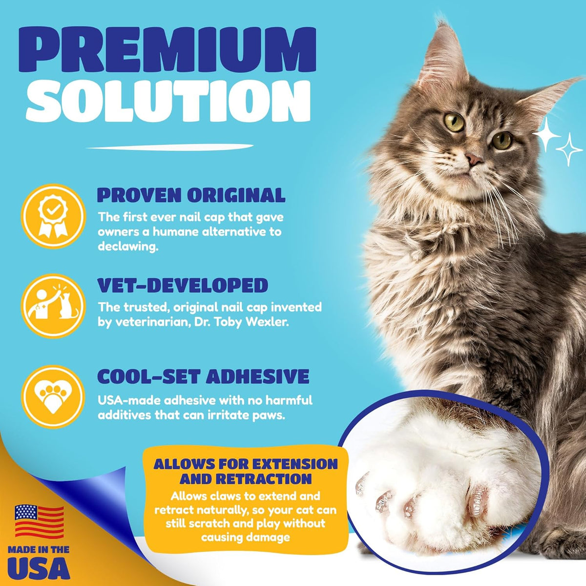 Soft Claws Safe Scratch-Free Solution for Cats - CLS (Cleat Lock System), Size: Medium, Color: