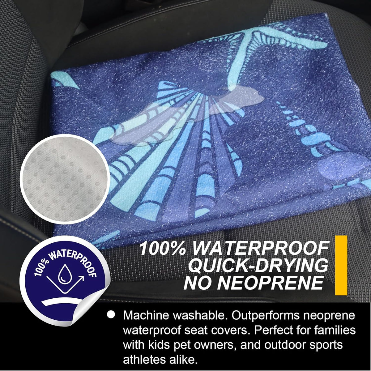 Back Seat Cover for Car Trucks Van SUV,Waterproof Rear Bench Towel Seat Covers for Dogs and