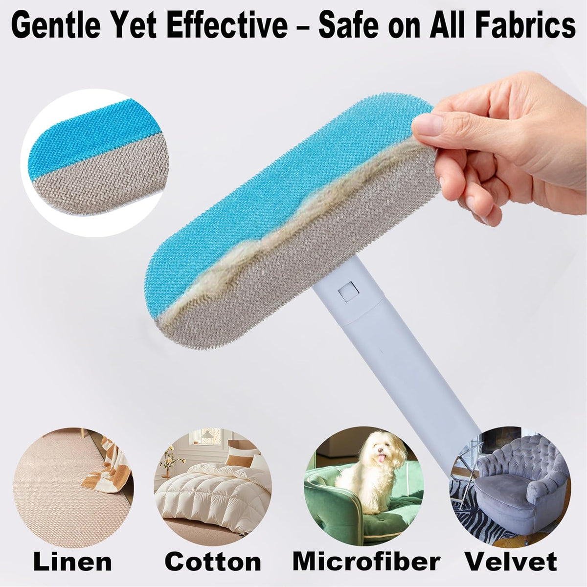 Pet Hair Remover for Furniture, Reusable, Effective Lint Brush for Dog and Cat Hair - 17.3Inch