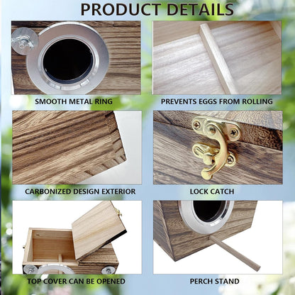kathson Parrots Nesting Box Parakeet Nest House for Cage Budgie Breeding Hut with Coconut Fiber