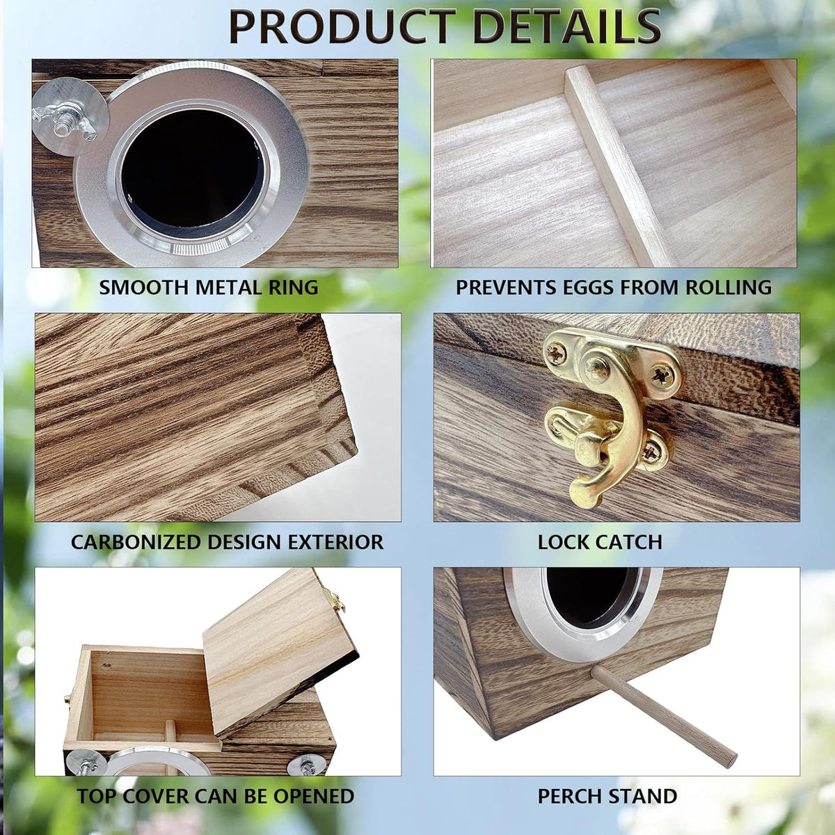 kathson Parrots Nesting Box Parakeet Nest House for Cage Budgie Breeding Hut with Coconut Fiber