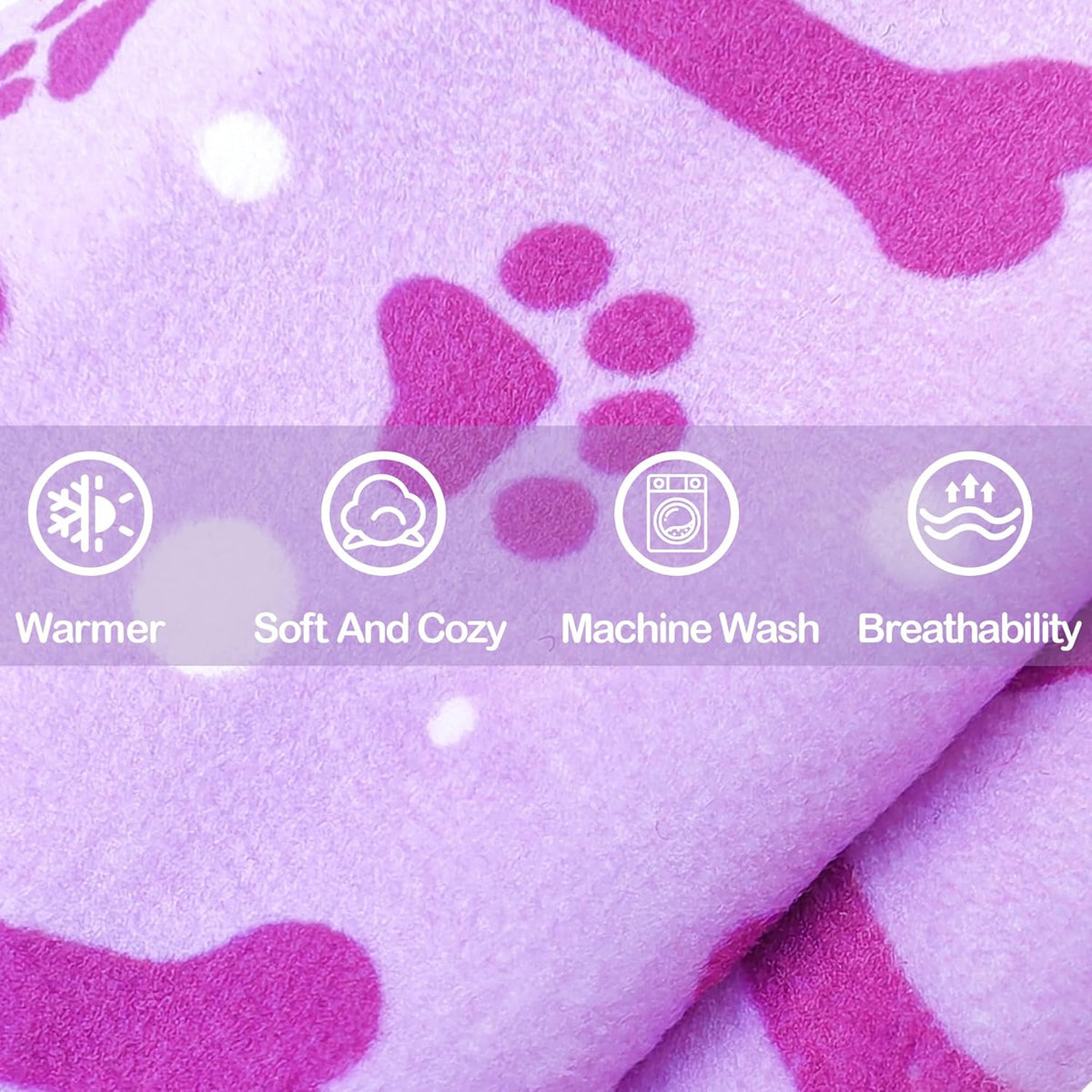 PET SHOW 4 Pack Small Dog Pajamas Paw Bone Patterns Cute Clothes for Medium Dogs Soft Fleece