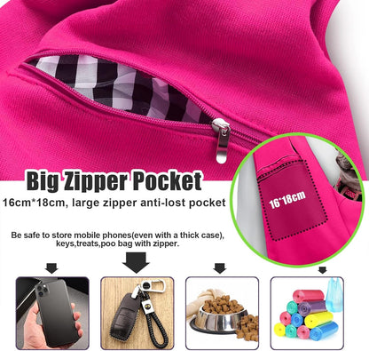 TOMKAS Dog Sling Carrier for Small Dogs Puppy Carrier for Small Dogs (Rose red, Adjustable Strap