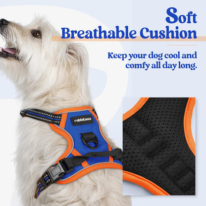 rabbitgoo Dog Harness No Pull with 2 Leash Clips, Adjustable Soft Padded, Reflective Oxford No