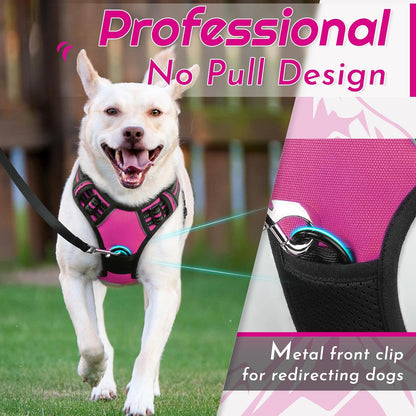 Eagloo Dog Harness for Large Dogs, No Pull Service Vest with Reflective Strips and Control Handle