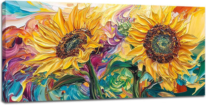 Large Sunflower Wall Art Canvas Living Room Floral Flower Pictures Framed Prints Oversize Wall