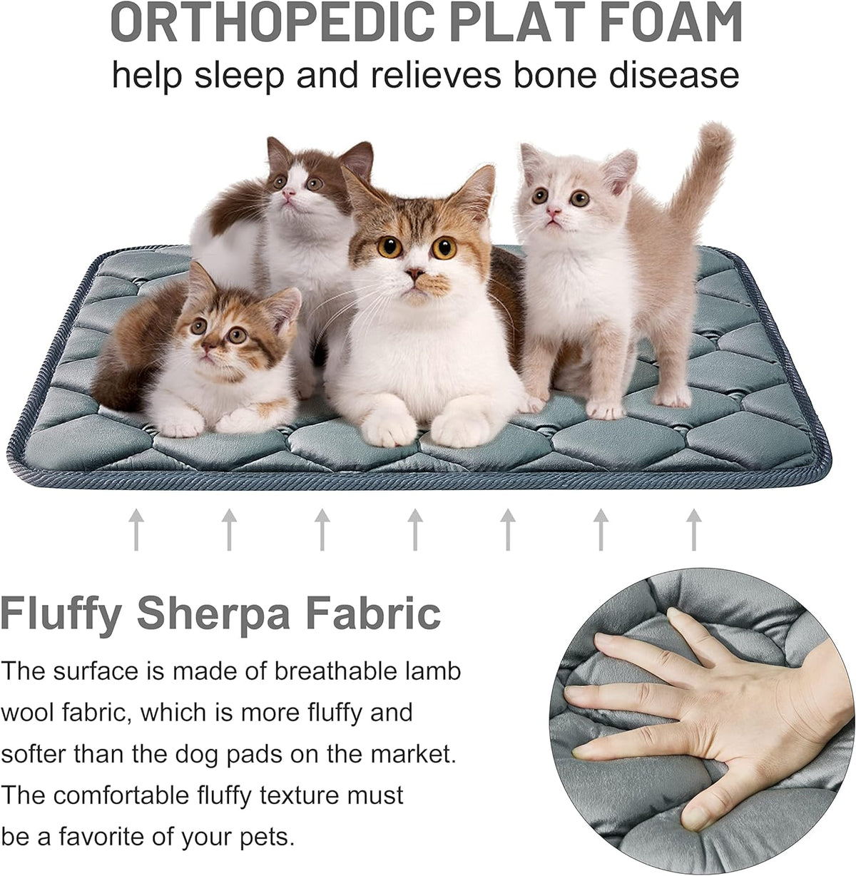 Dog Crate Mats,Soft Kennel Pads Washable with Anti-Slip Bottom,Dog Kennel Pads for Sleeping,Pets