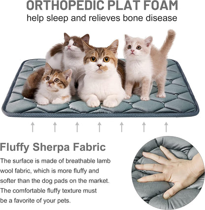 Dog Crate Mats,Soft Kennel Pads Washable with Anti-Slip Bottom,Dog Kennel Pads for Sleeping,Pets