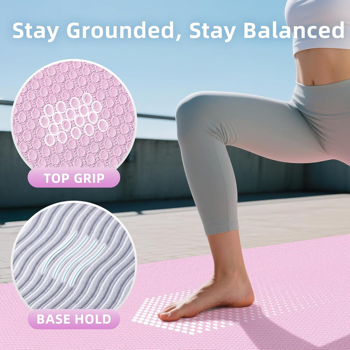 Extra Large Yoga Mat - 72"x35", 72"x48", 78"x57" - Wide TPE Exercise Mat for Home, Stretching