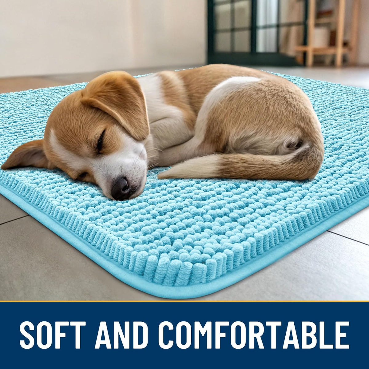 Smiry Dog Door Mat for Muddy Paws 36x24, Absorbs Moisture and Dirt Doormat, Non-Slip Washable Quick