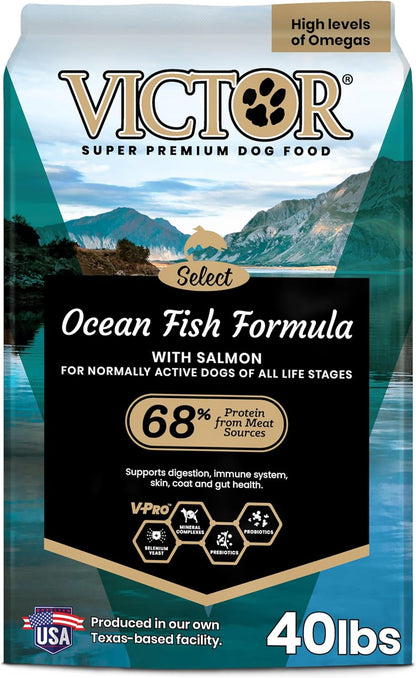 VICTOR Super Premium Dog Food – Select Ocean Fish Formula with Salmon – Omega-3 and Omega-6