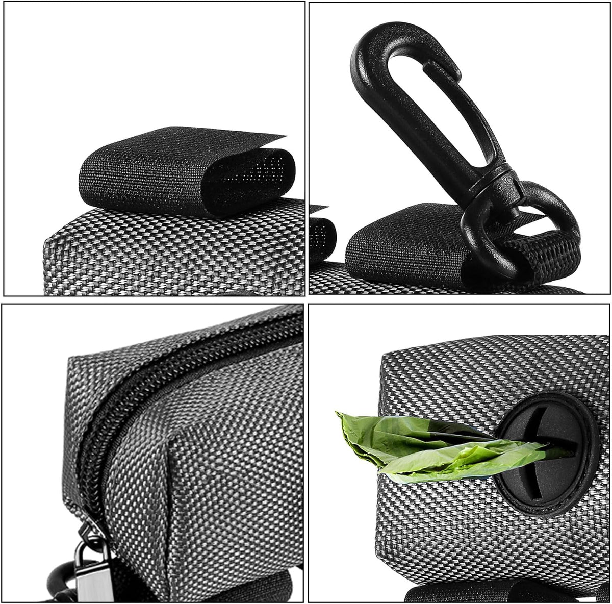 Dog Waste Bag Dispenser Pet Poop Bags Holder for Doggie Waste Bags Dispensers Soft Fabric Zipper