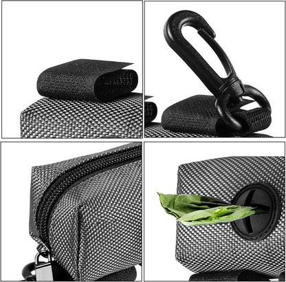 Dog Waste Bag Dispenser Pet Poop Bags Holder for Doggie Waste Bags Dispensers Soft Fabric Zipper