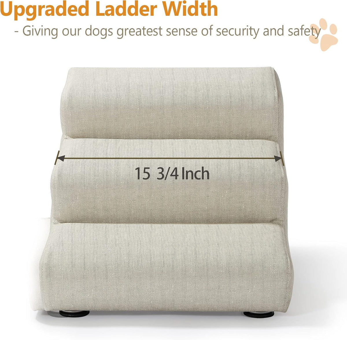 Senneny Imitation Linen Faux Leather Dog Stairs, for Pets up to 150 lbs, Waterproof, Scratch