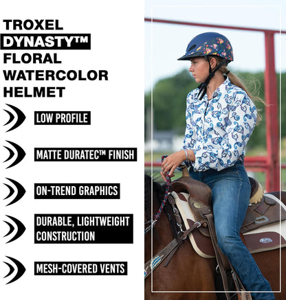 Troxel Dynasty Ultralight Horse Riding Helmet, Low-Profile, Adjustable Design, Safety Horseback