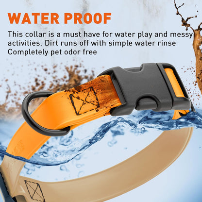 Dogline Biothane Waterproof Dog Collar with Quick Release Buckle Strong Coated Nylon Webbing with