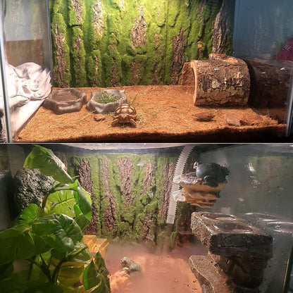 PINVNBY Reptile Terrarium Cork Background, Bearded Dragon Tank Bark Backdrop Wall Decor with