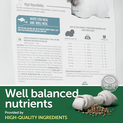 Nature's Protection Superior Care White Dogs Grain-Free Dry Dog Food - High Protein, Tear Stain Dog