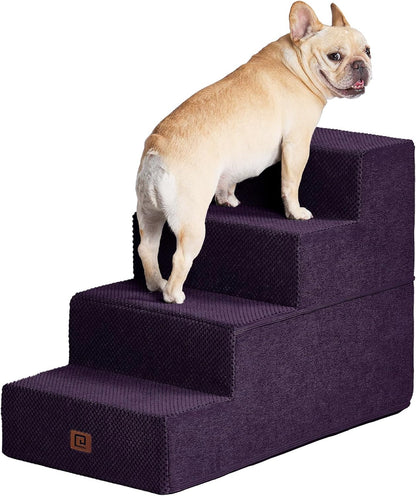 EHEYCIGA Dog Stairs for Bed 20" H, 4-Step Extra Wide Dog Steps for High Bed, Pet Steps for Small