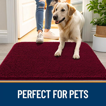 OLANLY Dog Door Mat for Muddy Paws 59x35, Absorbs Moisture and Dirt, Absorbent Non-Slip Washable