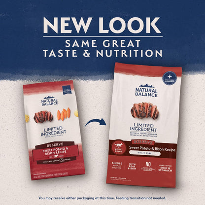 Natural Balance Limited Ingredient Adult Grain-Free Dry Dog Food, Reserve Sweet Potato & Bison