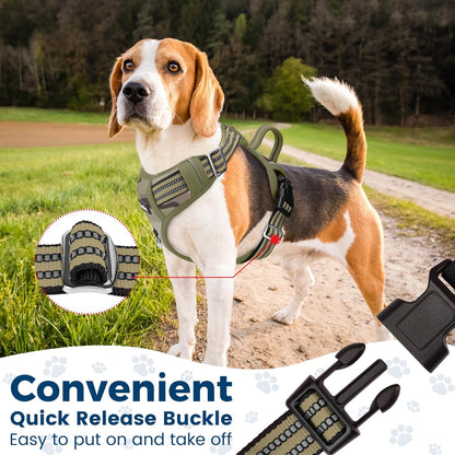 Funfox Dog Harness No Pull, Adjustable Pet Vest Harness, Super Soft Material with Vertical Handle