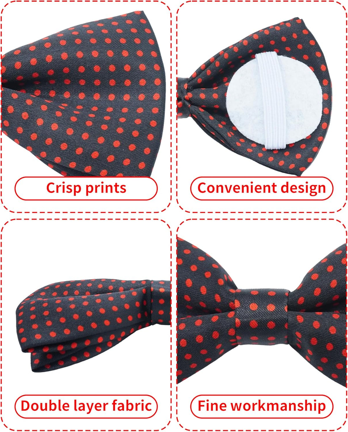 PET SHOW 10 Pack Pet Big Dogs Collar Embellishment Attachment Bow Ties for Medium Large Dogs Collar