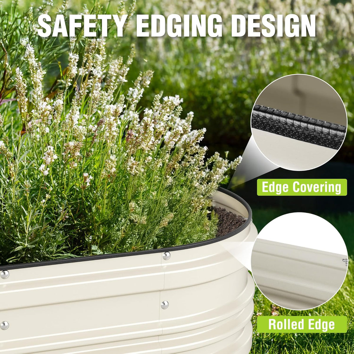 WORKPRO 4x2x1ft Galvanized Raised Garden Bed Set, Rust & Corrosion Protection, Easy Assembly, Safe