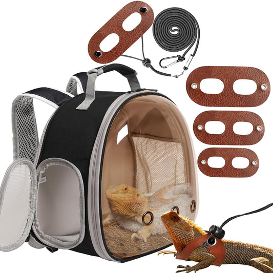 Bearded Dragon Travel Backpack with Harness and Leash Set,Lizard Backpack Travel Carrier,Space