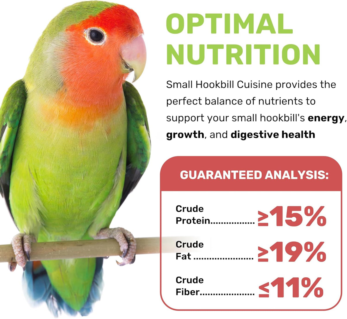 Small Hookbill Cuisine, 4 Lbs Premium Birdseeds for Parrot, Bird Food for Small Hookbill, Supports