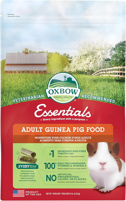 Oxbow Essentials Guinea Pig Food, Adult Guinea Pig, Made with Oxbow Timothy Hay, Pet Food Pellets