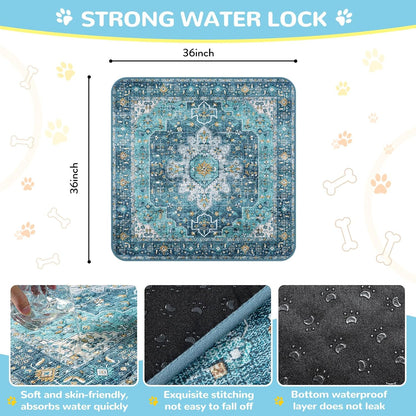 Lahome Super Absorbent Washable Pee Pads for Dogs - Secure Floor Protection - Non-Slip, Leakproof