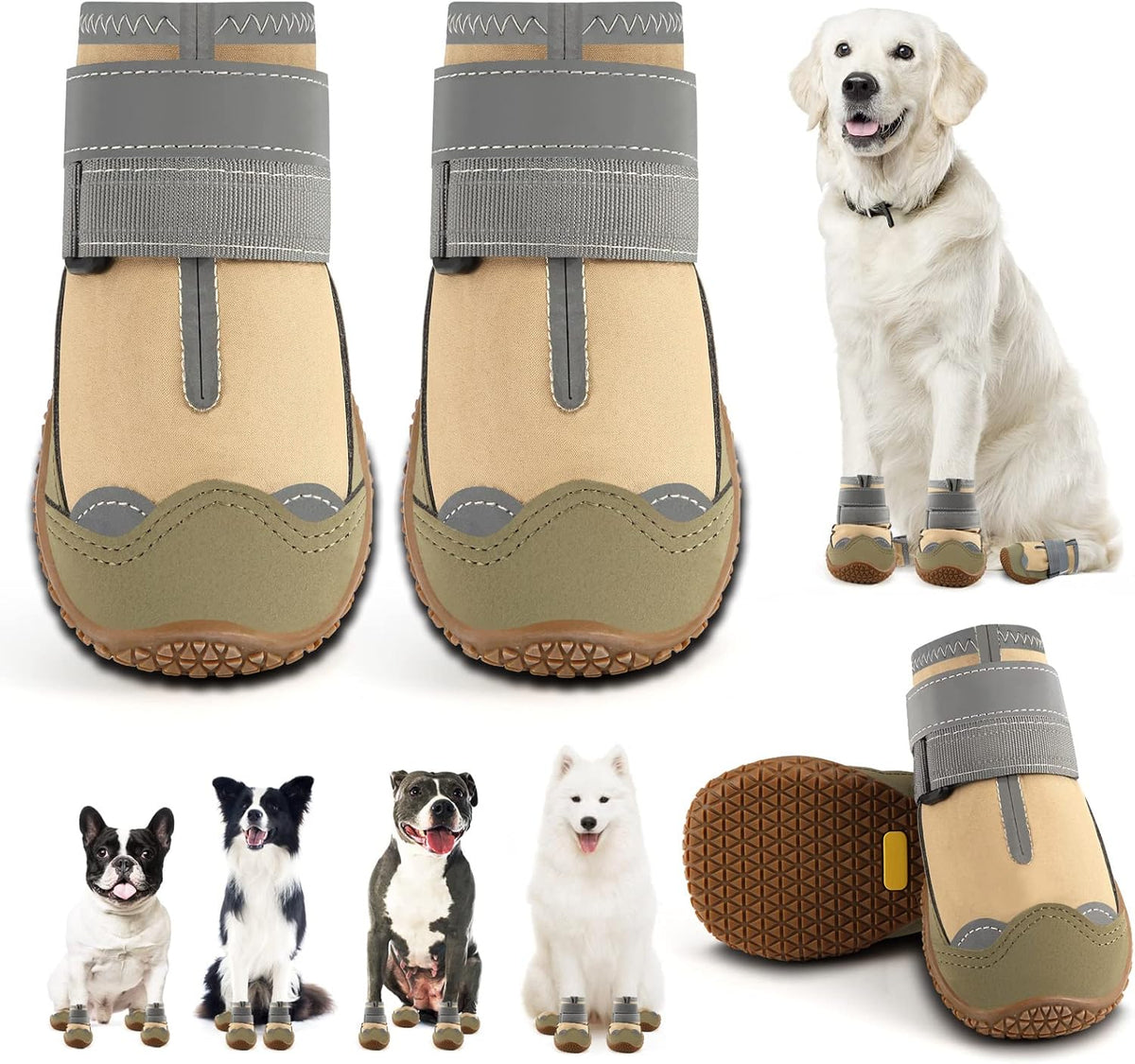 Dog Shoes for Small Dogs, Dog Boots & Paw Protectors for Hardwood Floors, Outdoor Dog Booties for