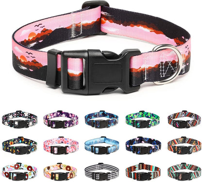 Mercano Adjustable Dog Collar - Special Design Patterns, Soft Nylon Comfortable Durable Pet Collar