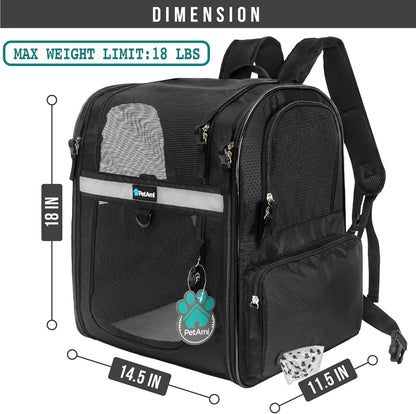PetAmi Dog Backpack Carrier for Small Large Cat, Pet, Puppies, Ventilated Pet Hiking Backpack