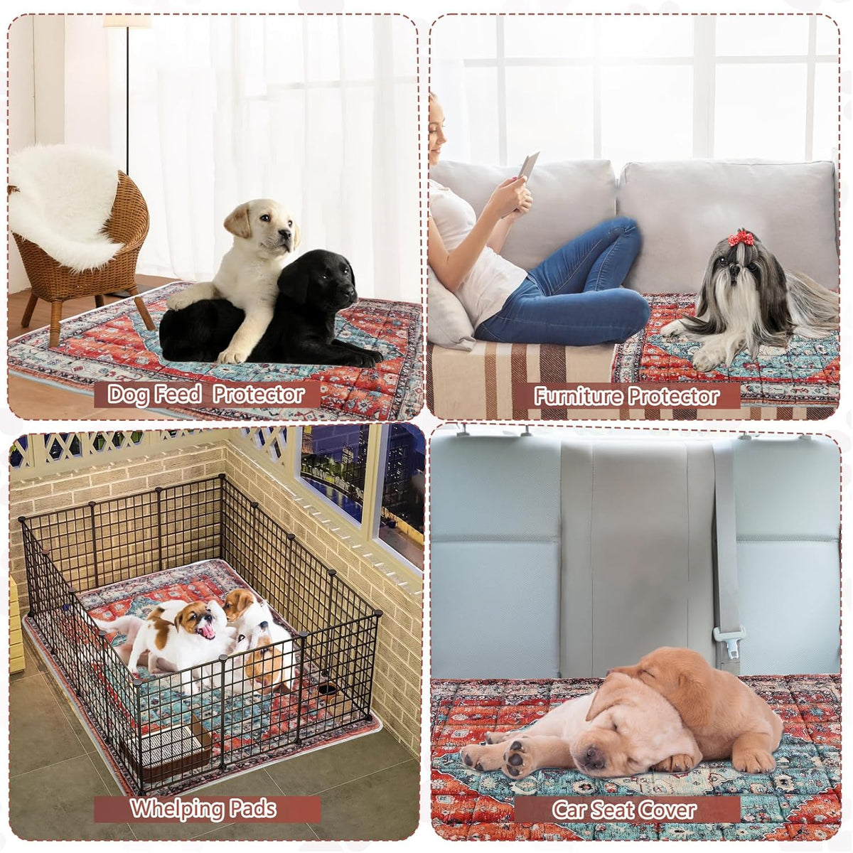 Washable Thickened Pee Pads for Dogs, 2 Pack (36"x42") Upgrade Reusable Puppy Pads with Non-Slip