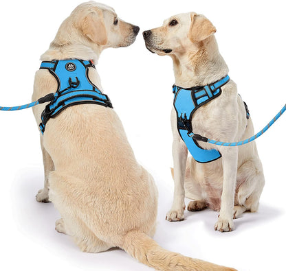NESTROAD No Pull Dog Harness,Adjustable Oxford Dog Vest Harness with Leash,Reflective No-Choke Pet