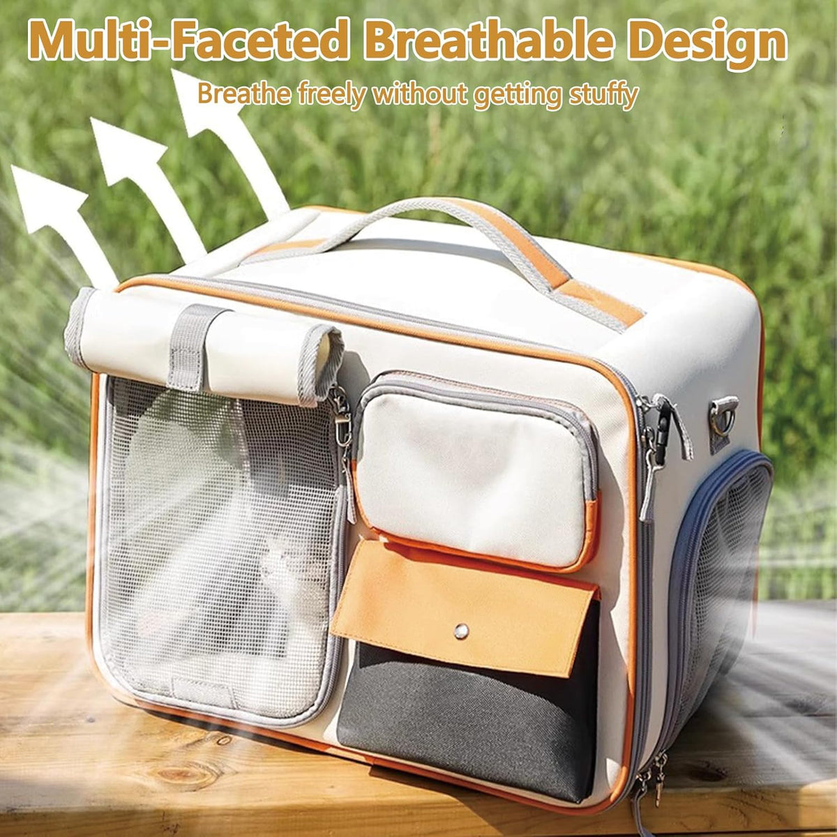 Dog Backpack, Pet Backpack with Upgrade Waist Cushion Design to Better Fit The Waist, Ventilated