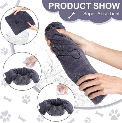 Chumia 8 Pcs Dog Towels for Drying Dogs Cats Pet Towels Bulk Puppy Microfiber Quick Drying Paw Bath