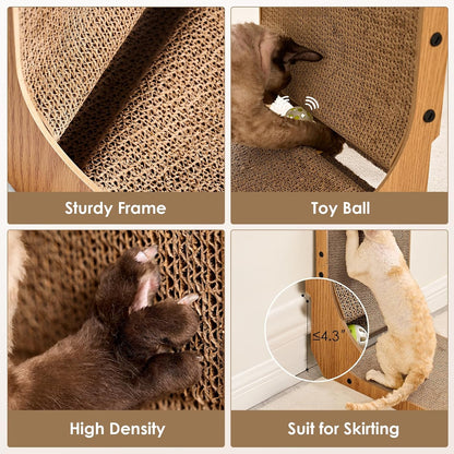 EHEYCIGA Cardboard Cat Scratcher for Indoor Kitten Cats, 19 Inch L Shaped Vertical Cat Scratching