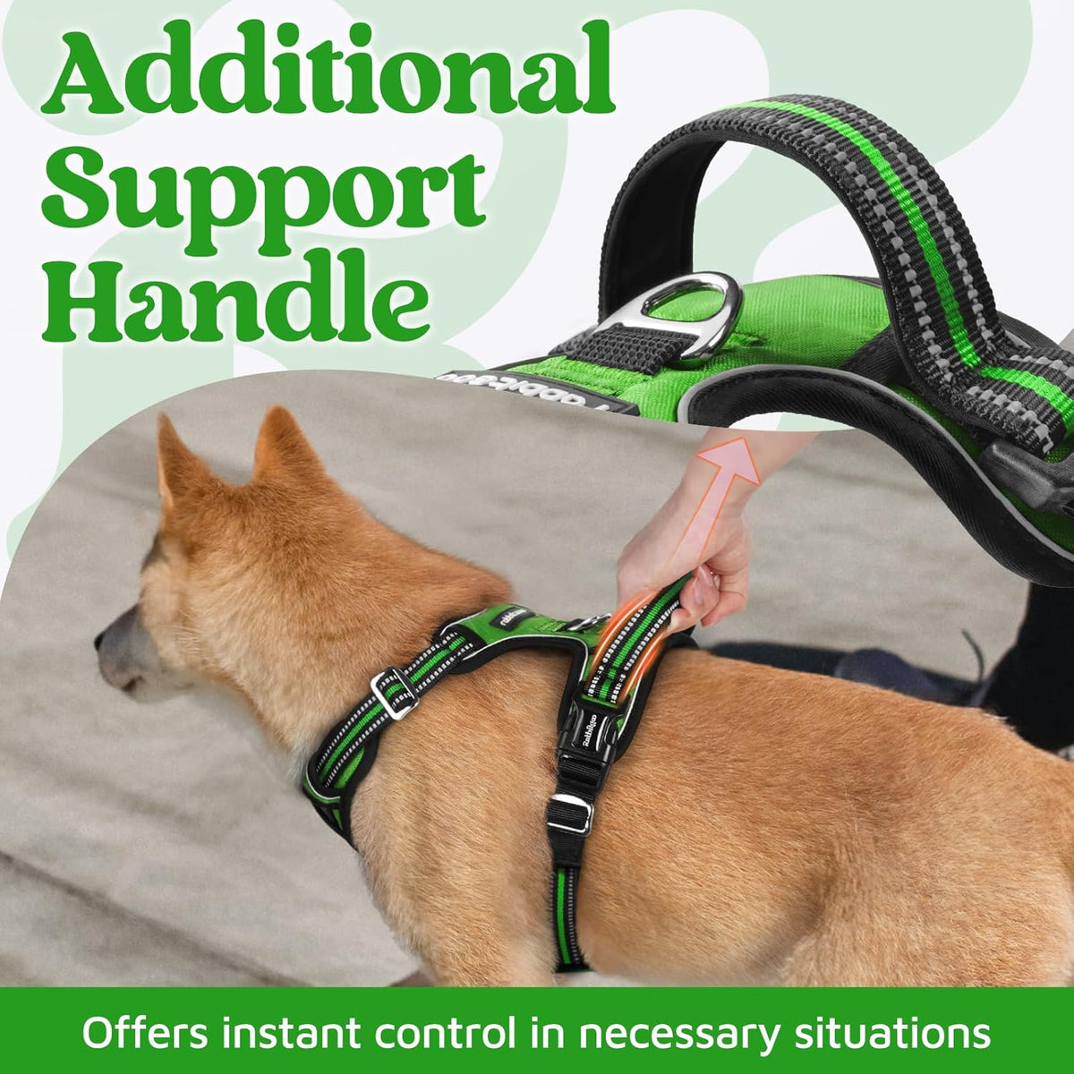 rabbitgoo Dog Harness for Large Dogs, No Pull Pet Vest with 3 Buckles, Adjustable Soft Padded Pet