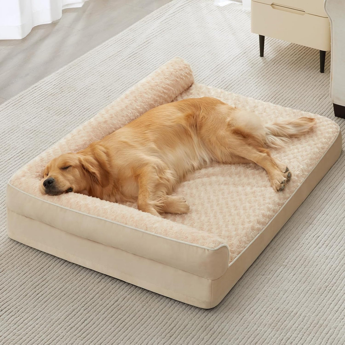 BFPETHOME Orthopedic Dog Beds for Large Dogs-Waterproof Sofa Dog Bed with Removable Washable Cover