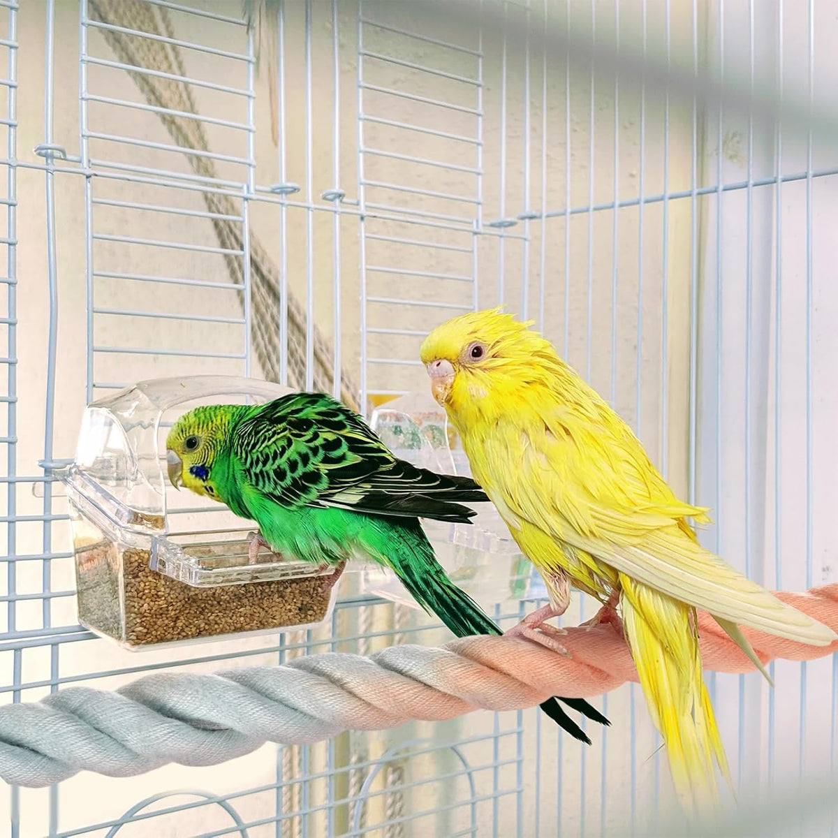 2-Pack Rope Perches for Bird Cages, 31.5 in Length Comfort Grip Flexible Rope Perch Beak & Paw