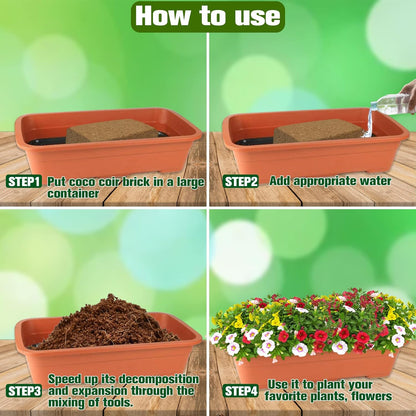 ZeeDix Compressed Coco Coir Brick for Plants, Premium Coconut Coir Bricks Potting Soil Mix, Natural