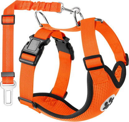 Lukovee Dog Seat Belt for Car, Adjustable Dog Car Harness for Large Medium Small Dogs, Soft Padded