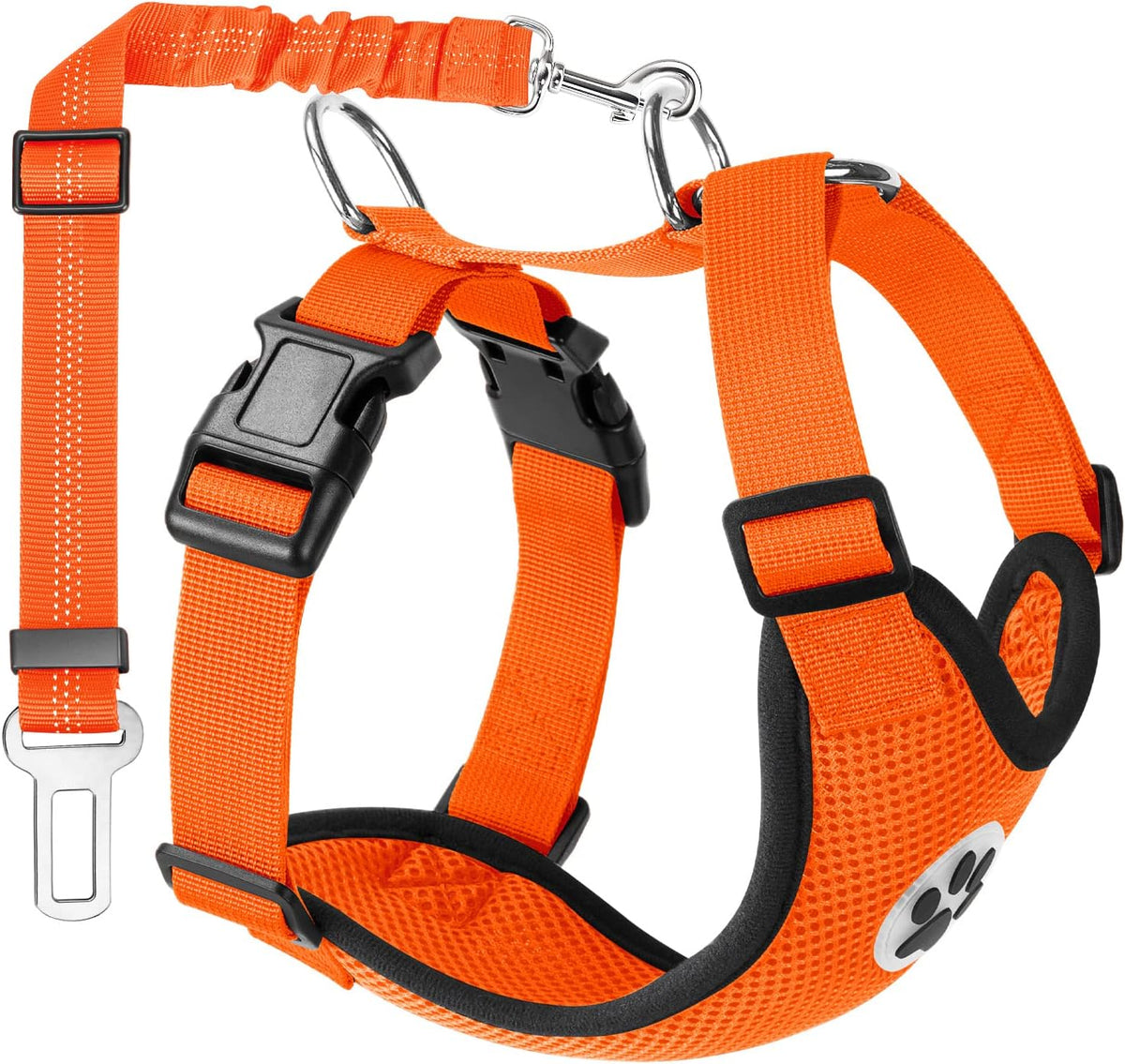 Lukovee Dog Seat Belt - Adjustable Dog Car Harness for Large, Medium, Small Dogs - Soft Padded &