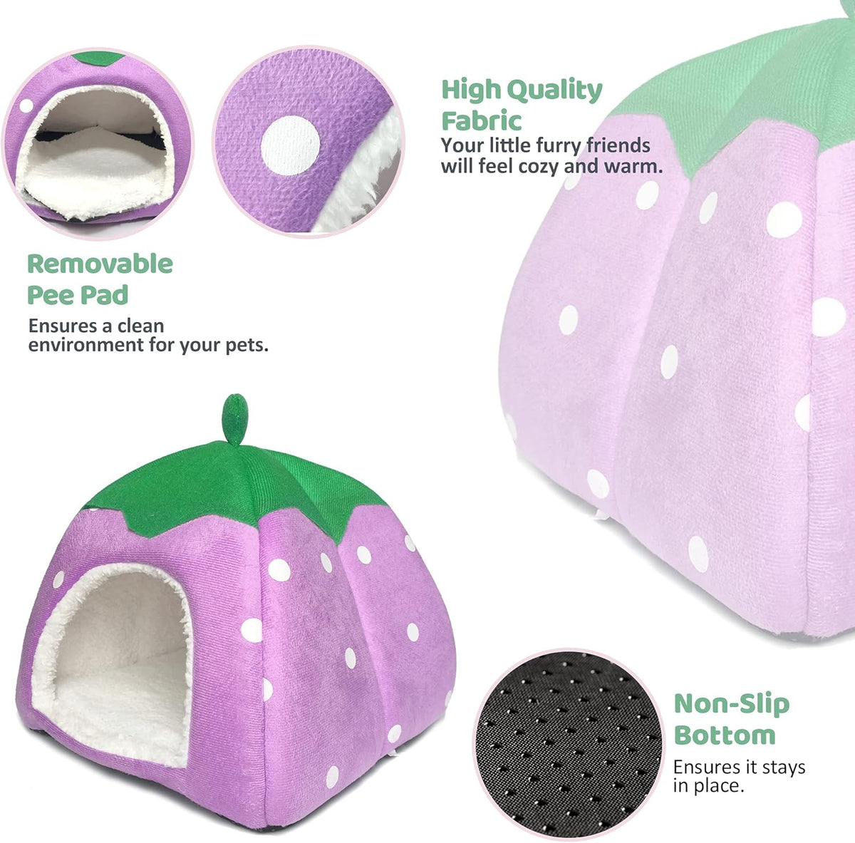 Guinea Pig Hideout Bed Rabbit House Cave Accessories Cozy Hide-Out for Bunny Hedgehog Ferret